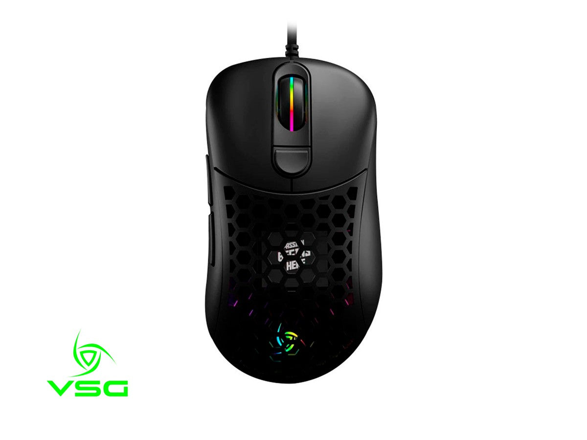 Mouse Vsg Aquila Negro Mate Gaming (vg-m550-blk-mat) Hasta 16.000 Dpi, 6 Botones, Rgb, Negr