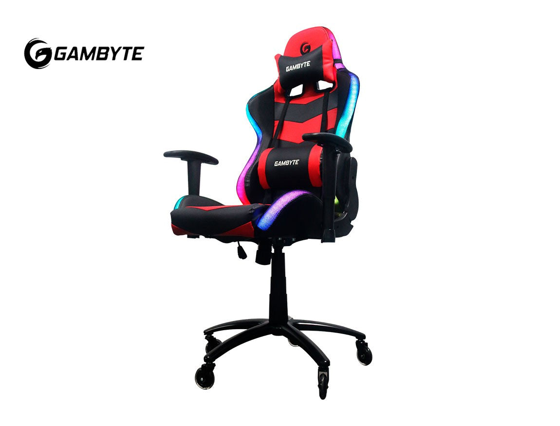 Silla Gambyte Premium ( Gi-rgbchbr-ru ) Gaming | Negro C/ Rojo | Led -rgb