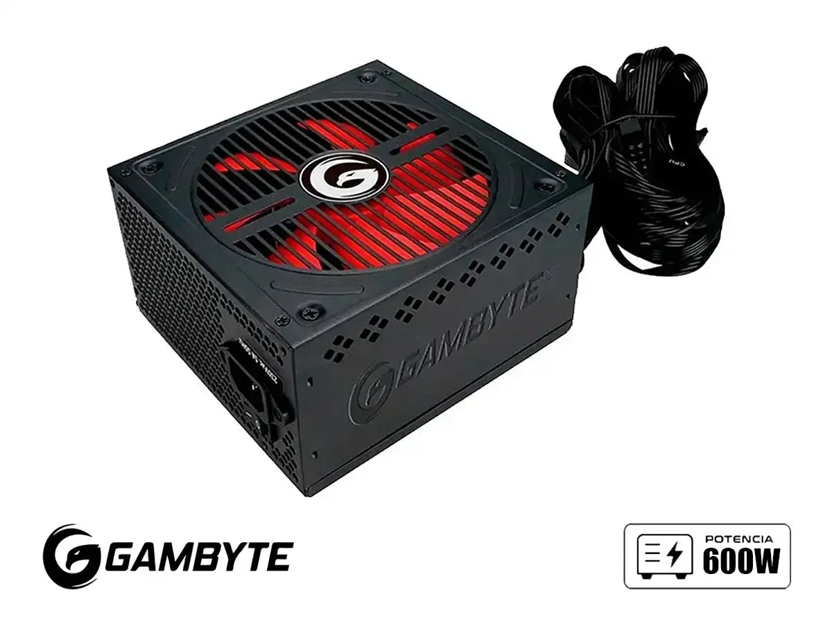 Fuente De Poder Gambyte 600w Gn600 (gi-gn600-r Ver.3.0) Atx, Caja
