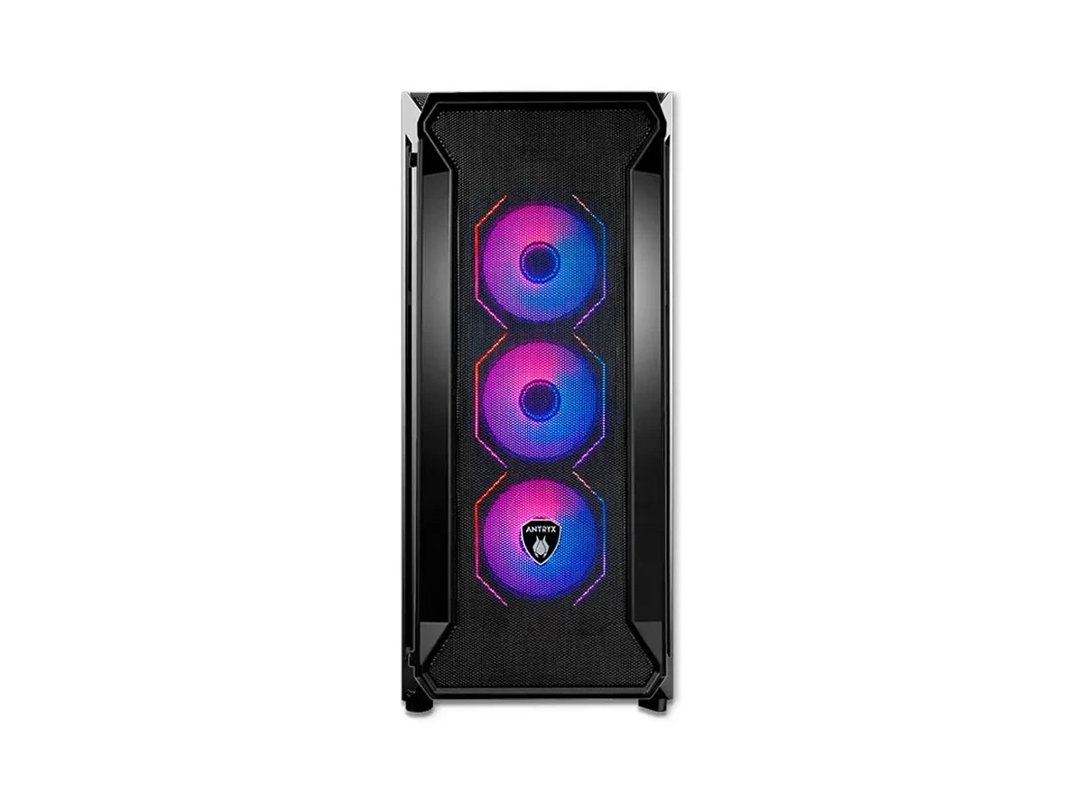 Case Antryx Sentry Plus S/fuente (ac-fx260pk) Panel De Vidrio, 4 Ventiladores, Led Argb, Negro