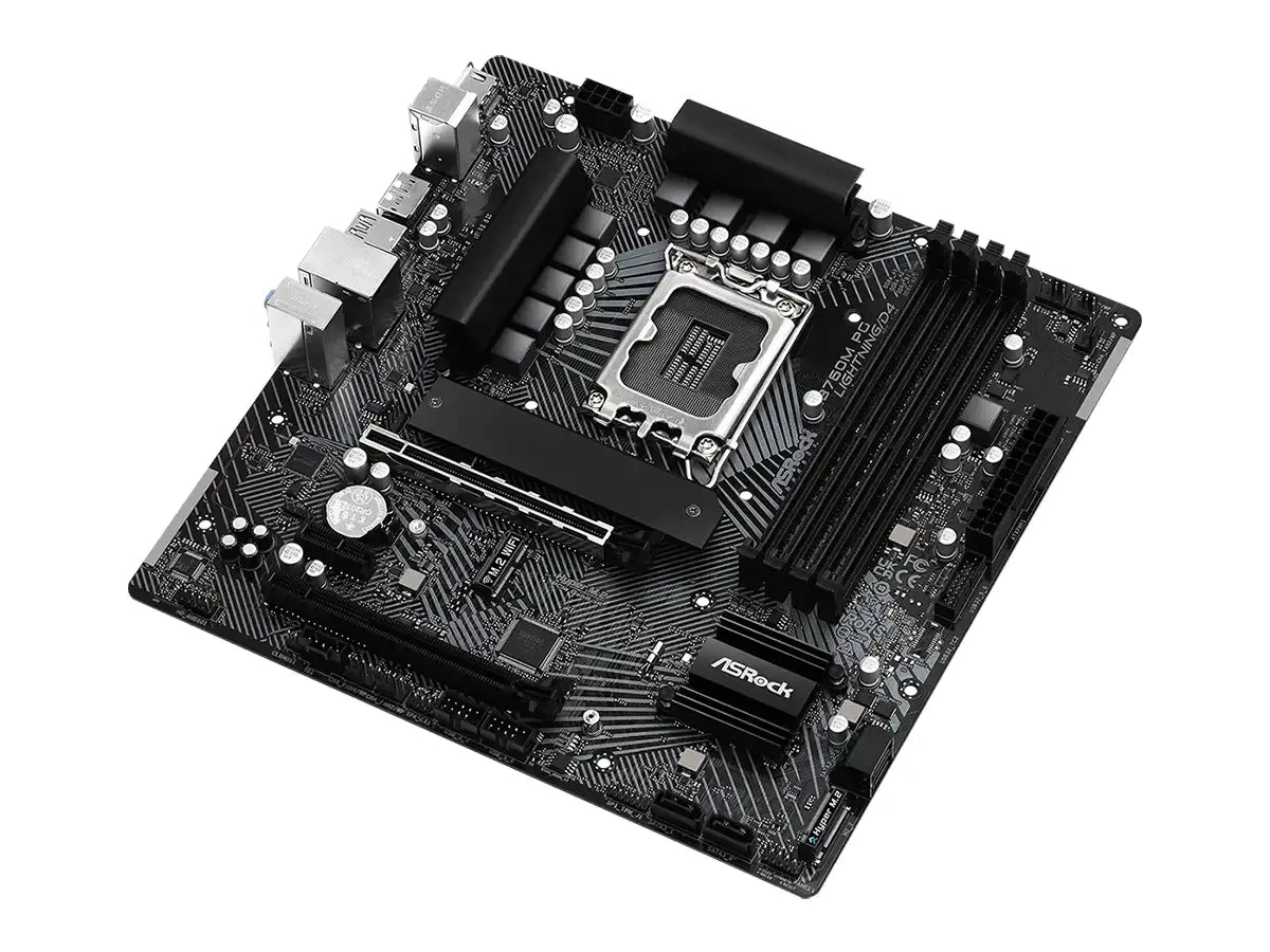 Placa Madre Asrock B760m Pg Lightning/d4 (90-mxbly0-a0uayz) Socket Lga 1700, Ram Ddr4 5333oc Mhz, 14va, 13va, 12va Gen