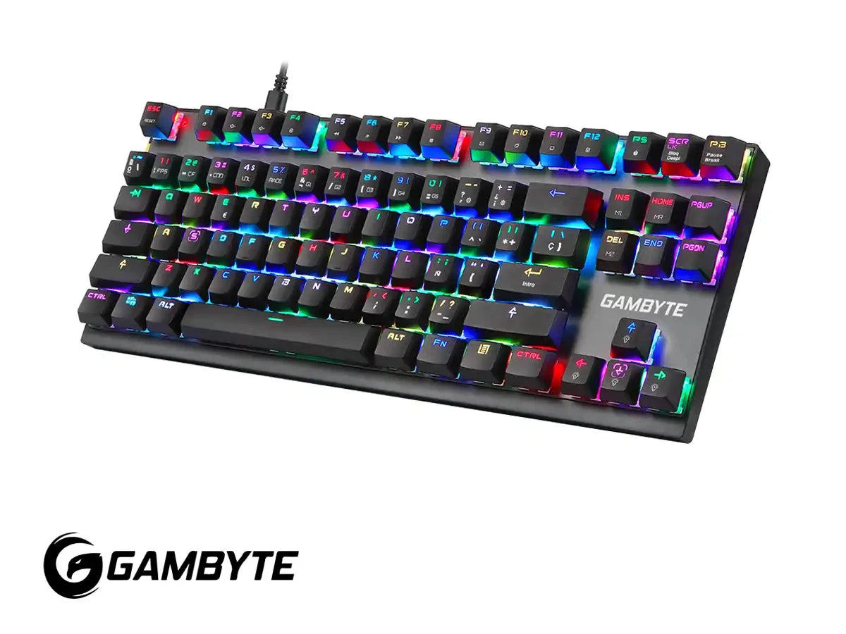 Teclado Gamer Gambyte Crypton (tc-grcrypxl-mt) Mecanico, Switch Blue, Rgb, Negro