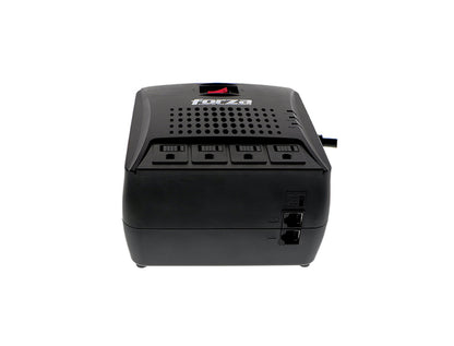 Estabilizador Forza 3000va 4 Tomas, ProtecciÓn Para LÍnea De Datos, Proteccion De Sobretenciones, Luz Led De Estado, Color Negro (fvr-3002)