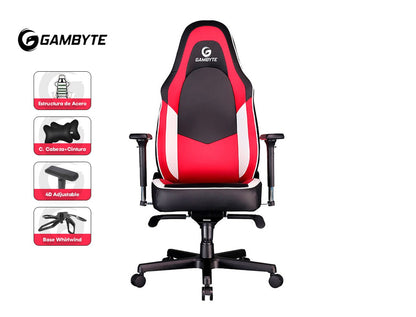 Silla Gambyte Premium ( Vg01- 19- Gbe ) Gaming | Roja C/ Blanco+negro