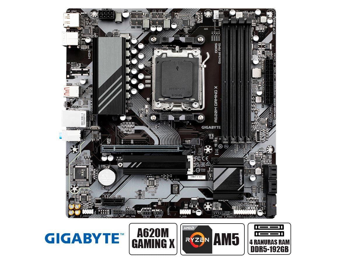 Placa Madre Gigabyte A620m Gaming X (a620m Gaming X) Socket Am5, Ram Ddr5 Buss 8000oc Mhz