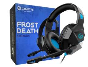 Auricular Gambyte Frost Death Gaming 7.1 (bmbh414ad) Con Microfono, Interfaz Usb, Jack 3.5 Mm, Led Azul, Azul