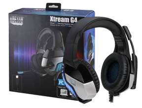 Auricular Adesso Xtream G4 Gaming 7.1 (xtream G4) Con Miicrofono, Interfaz Usb, Rgb, Negro C/ Gris