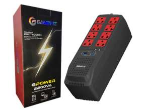Estabilizador Gambyte 2200va 8 Tomas 2 Puertos Rj (ez-gpow22va-id)