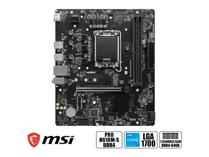 Placa Madre Msi H610m-s Pro (pro H610m-s Ddr4) Socket Lga 1700, Ram Ddr4 Buss 3200mhz, 14va, 13va, 12va Gen.
