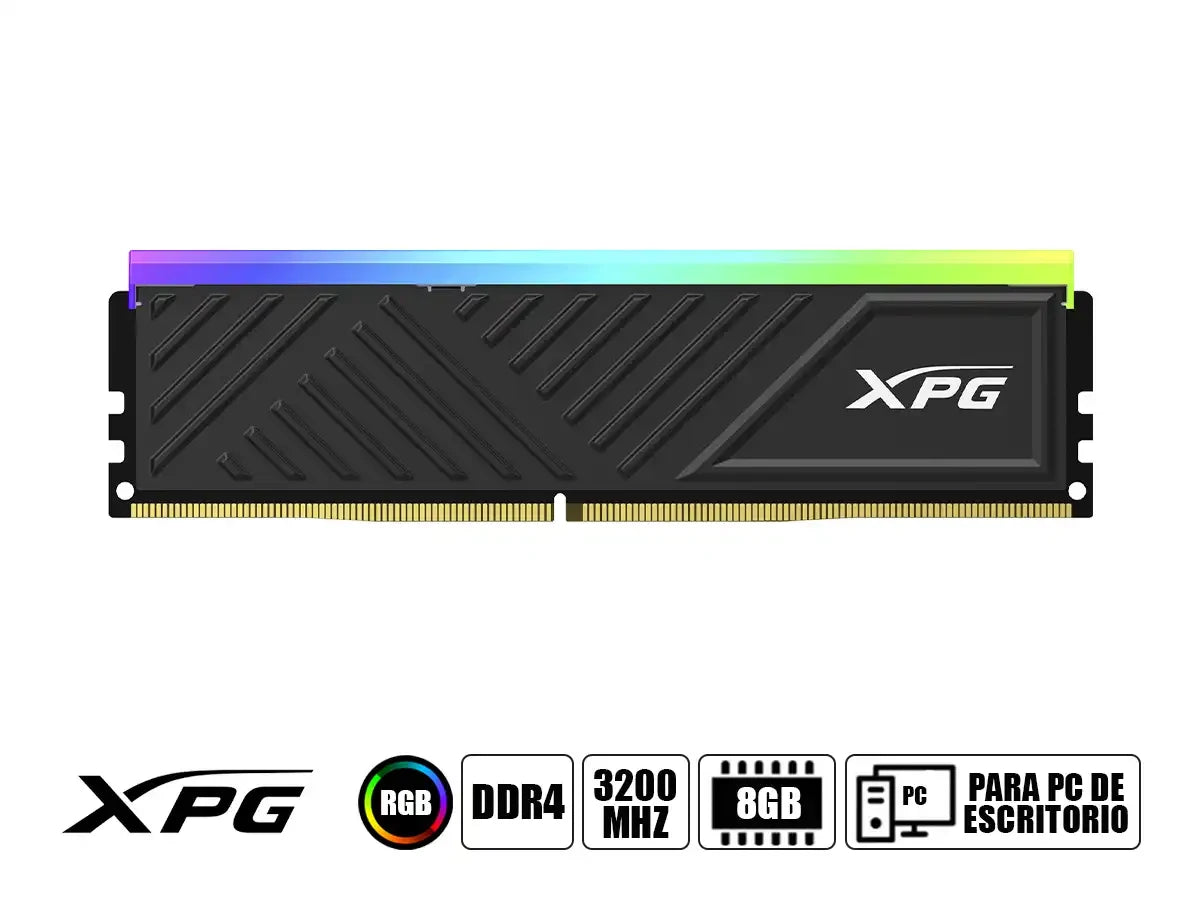 Memoria Ram Xpg Ddr4 8gb Spectrix D35g (ax4u32008g16a-sbkd35g) 3200 Mhz, Negro, Rgb