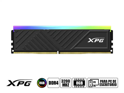 Memoria Ram Xpg Ddr4 8gb Spectrix D35g (ax4u32008g16a-sbkd35g) 3200 Mhz, Negro, Rgb