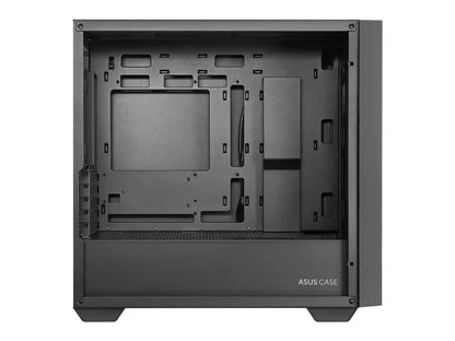 Case Asus A21 Con Malla S/fuente (90-c-asus-a21_bk) Panel De Vidrio, Negro, Micro Atx