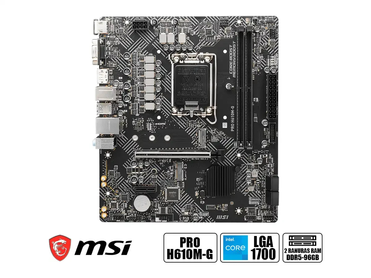 Placa Madre Msi H610m-g Pro (911-7d46-225) Socket Lga 1700, Ram Ddr5 Buss 5600 Mt/s