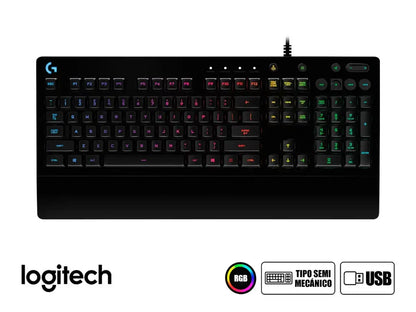 Teclado Gamer Logitech G213 Prodigy (920-008084) Semi Mecanico, Led Rgb
