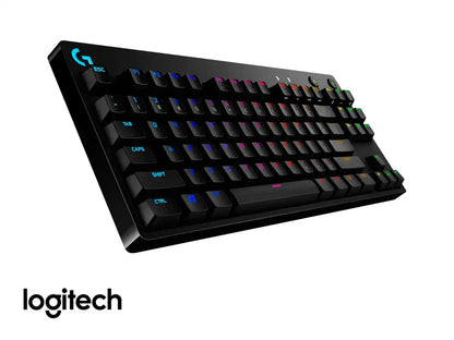 Teclado Gamer Logitech G Pro (920-009388) Mecanico, Switch Blue, Led Rgb, Negro