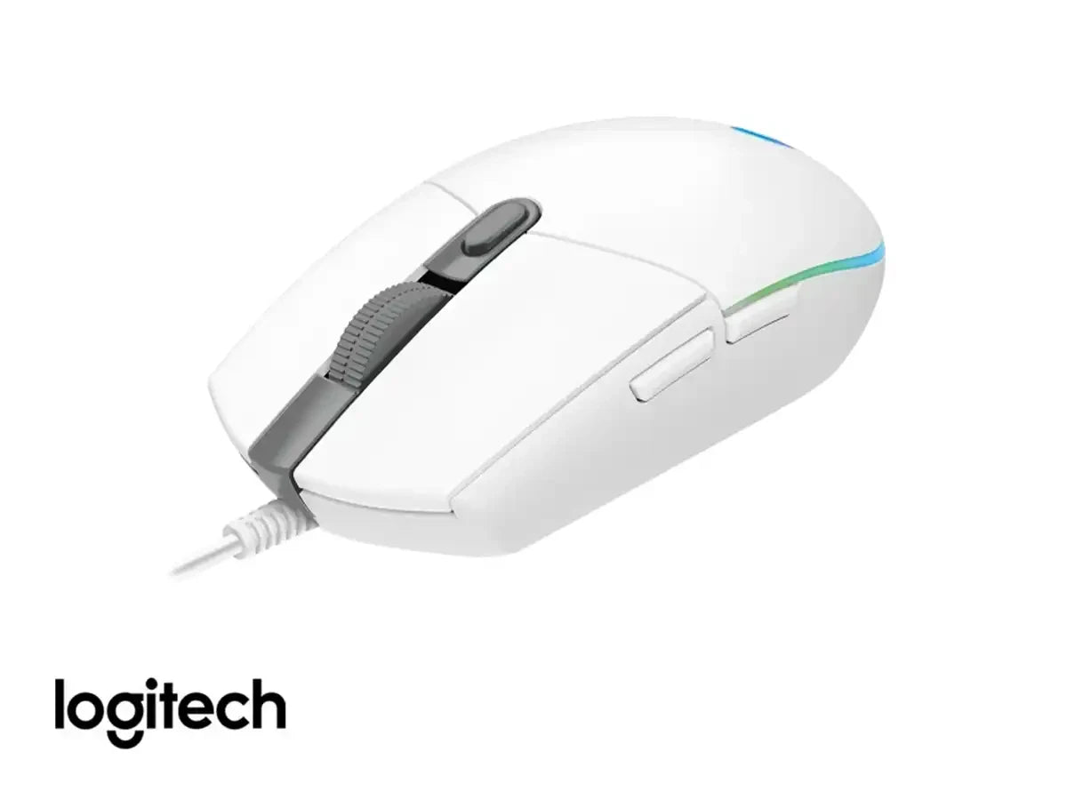 Mouse Logitech G203 Lightsync Gaming (910-005791) Hasta 8000 Dpi, 6 Botones Programables, Rgb, Blanco