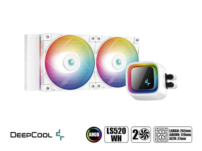 Sistema De Enfriamiento Liquido Deepcool Ls520 Wh (r-ls520-whamnt-g-1) 2 Ventiladores, 240mm, Led Argb