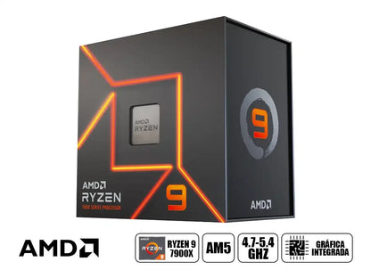 Procesador Amd Ryzen 9 7900x 4.7ghz Hasta 5.6 Ghz, 64mb (100-100000589wof) Am5, 12 Nucleos, C/ Grafica Radeon