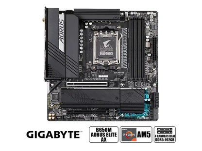 Placa Madre Gigabyte B650m Aorus Elite Ax (b650m Aorus Elite Ax) Socket Am5, Ram Ddr5 Buss 8000oc Mhz, Wifi 6e