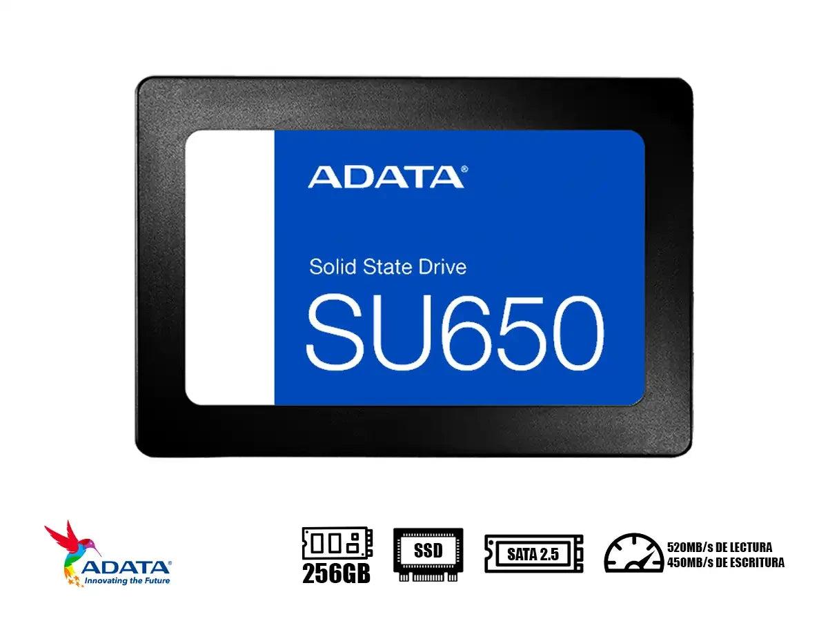 Unidad De Almacenamiento Ssd Sata 2.5 Adata 256gb Su650 (su650ss-256gt-r) 520mb/s