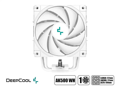 Cooler Para Procesador Deepcool Ak500 Wh (r-ak500-whnnmt-g) 1 Ventilador, 120 Mm, Blanco