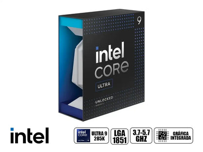 Procesador Intel Core Ultra 9 285k 3.9gz Hasta 5.5 Ghz (bx80768285k) Lga 1851, 24 Nucleos, 36 Mb C/grafica, S/cooler