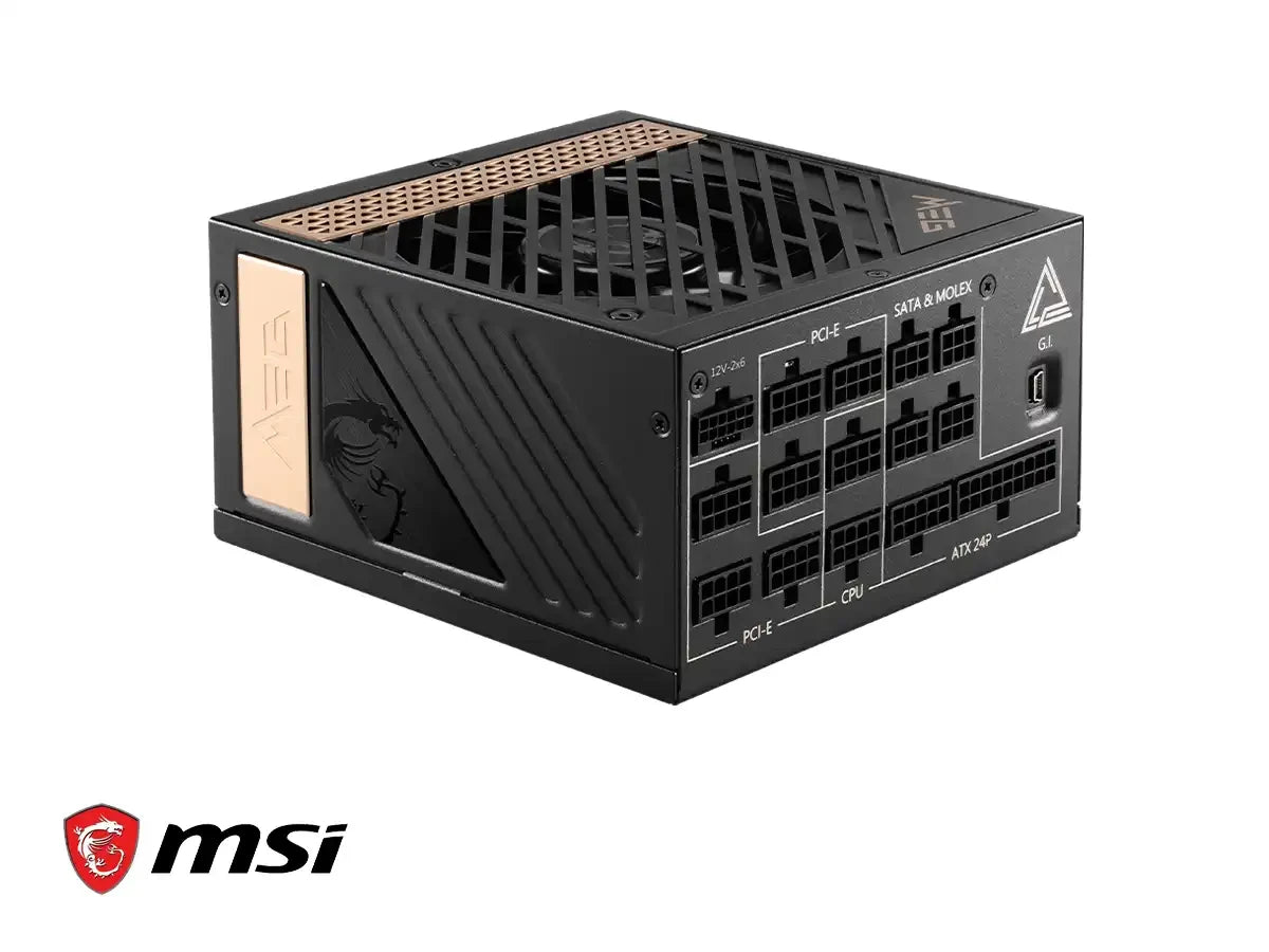 Fuente De Poder Msi 1300w Meg Ai (meg Ai1300p Pcie5) Atx, 80 Plus Platinum, Modular, Negro, Pcie 5
