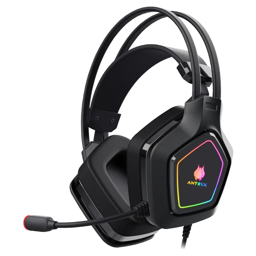 Auricular Antryx Chrome Storm Enigma 7.1 (agh-7320g) Con Microfono, Rgb, Gris