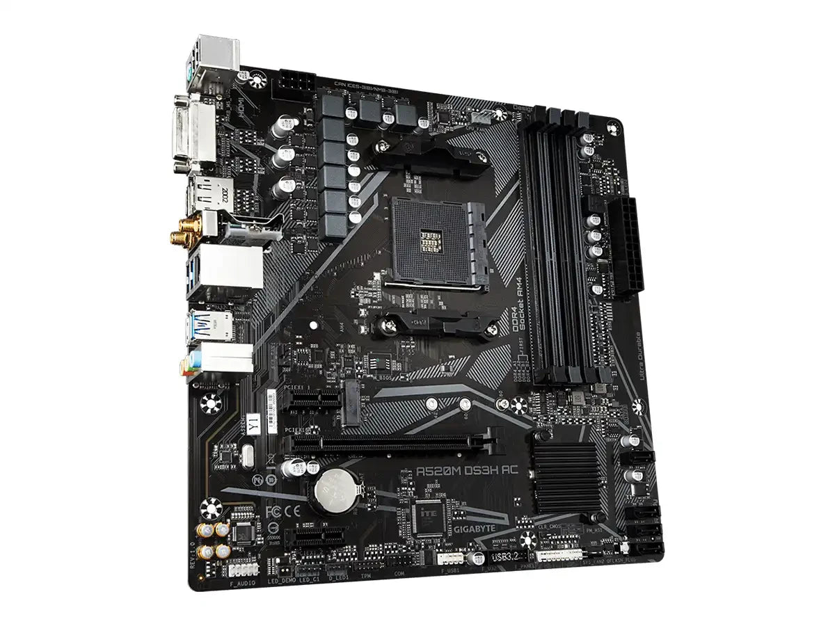 Placa Madre Gigabyte A520m Ds3h Ac Wifi (a520m Ds3h Ac) Socket Am4, Ram Ddr4 Buss 4733oc Mhz