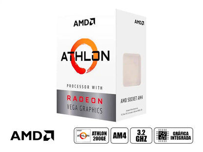 Procesador Amd Athlon 200ge 2ghz 5.0mb (yd200gc6m2ofb) Am4, 2 Nucleos