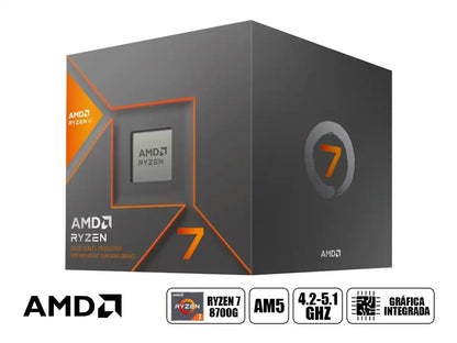 Procesador Amd Ryzen 7 8700g 4.2ghz Hasta 5.1ghz 16mb (100-100001236box) Am5, 8 Nucleos, Radeon Graphics