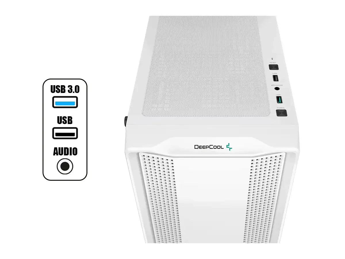 Case Deepcool Gaming Cc560 Wh V2 S/fuente (r-cc560-whgaa4-g-2 ) Panel De Vidrio, 4 Ventiladores, Led, Blanco