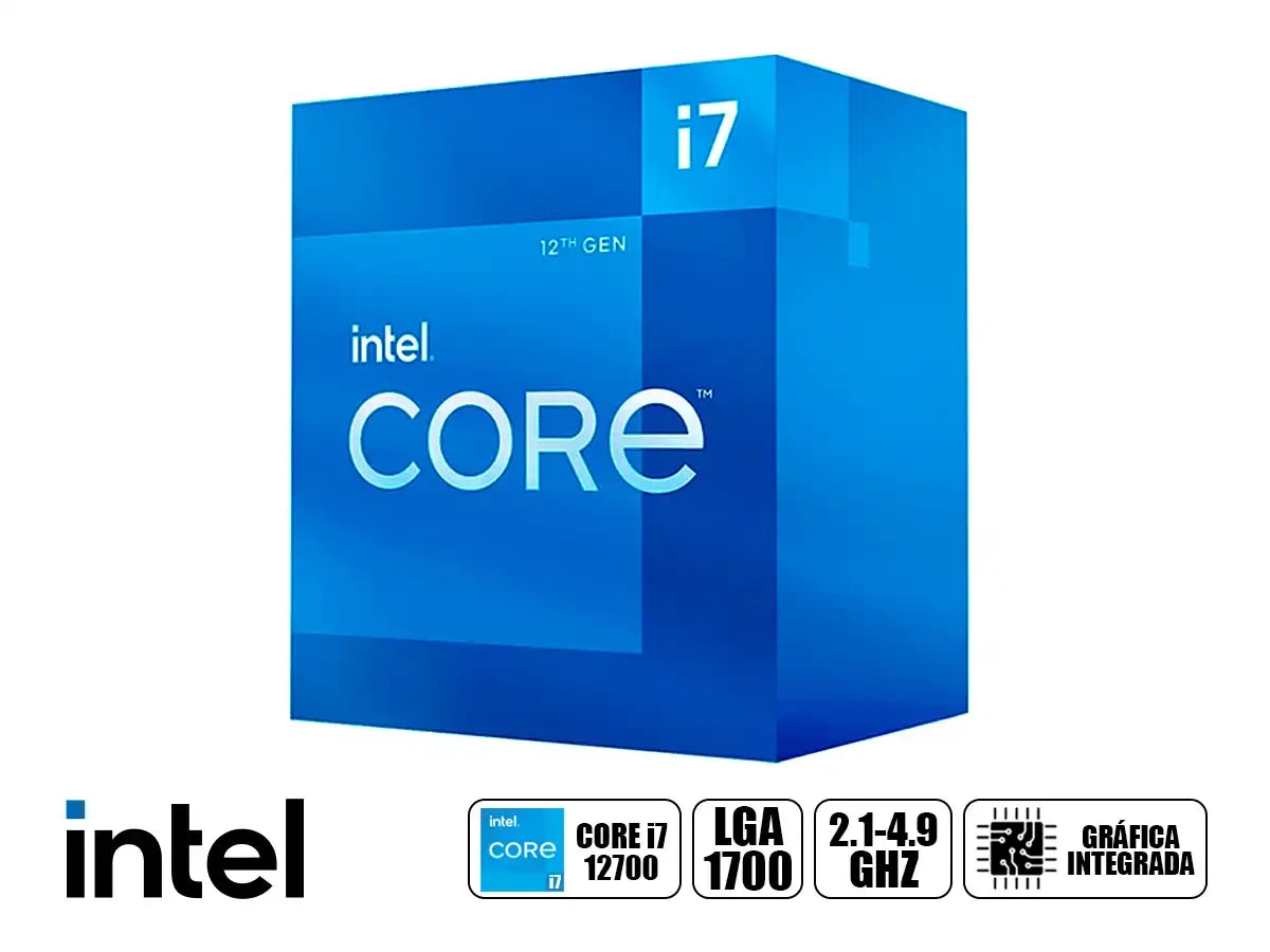 Procesador Intel Core I7 12700 2.1ghz Hasta 4.9ghz 25mb (bx8071512700) Lga 1700, 12 Nucleos, C/ Grafica Uhd 770