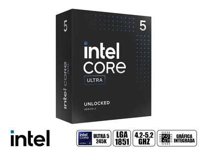 Procesador Intel Core Ultra 5 245k 4.2ghz Hasta 5.2ghz (bx80768245k) Lga 1851, 14 Nucleos, C/grafica, S/cooler