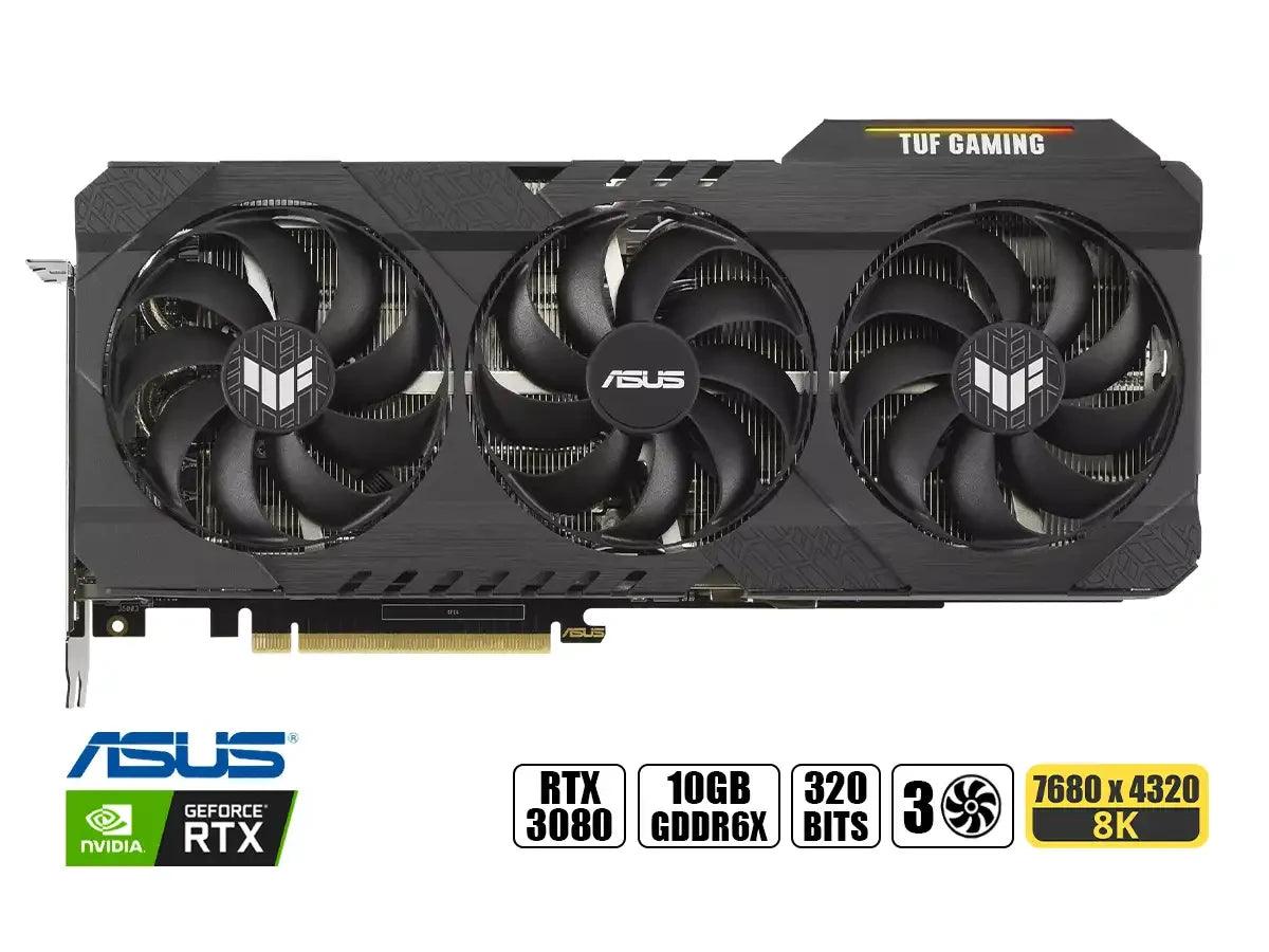 Tarjeta De Video Asus Geforce Rtx 3080 Tuf Gaming V2 Oc 10gb Gddr6x (90yv0fb4-mtaa00) Nvidia 320 Bits, 3 Ventiladores