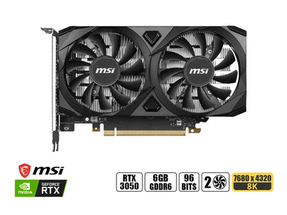 Tarjeta De Video Msi Geforce Rtx 3050 Ventus 2x Oc 6gb Gddr6 (912-v812-016) Nvidia 96 Bits, 2 Ventiladores