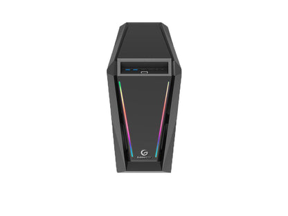 Case Gambyte Ryven Fuente 600w (gta80818a600w) Panel De Vidrio, 1 Ventilador, Led Argb, Negro