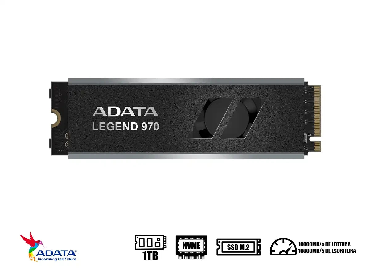 Unidad De Almacenamiento Ssd M.2 Pcie Adata 1tb Nvme Legend 970, Pcie Gen5 X4, 2280 (sleg-970p-1tci) Lectura 13 000 Mbs