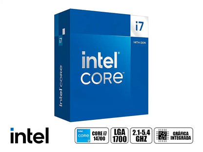 Procesador Intel Core I7 14700 2.1ghz Hasta 5.4ghz 33mb (bx8071514700) Lga 1700, 20 Nucleos, C/ Grafica Uhd 770, C/ Cooler