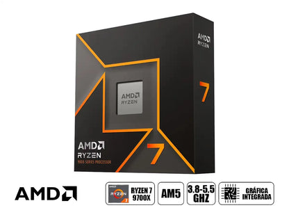 Procesador Amd Ryzen 7 9700x 3.8ghz Hasta 5.5ghz, 40mb (100-100001404wof) Am5, 8 Nucleos, Radeon Graphics