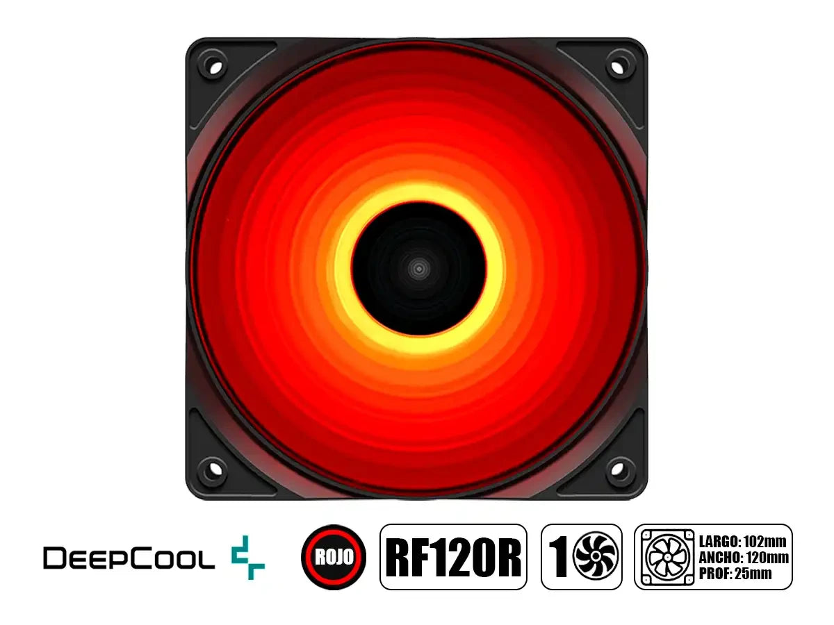 Cooler Para Case Deepcool Rf120r (dp-fled-rf120-rd) 120mm, Led Rojo