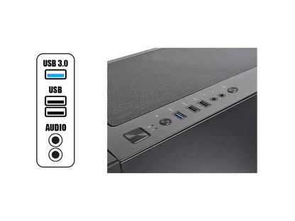 Case Thermaltake Versa T35 Tg Fuente 600w (ca-3r7-60m1wu-00) Paneles De Vidrio, 1 Ventilador, Led Rgb, Negro