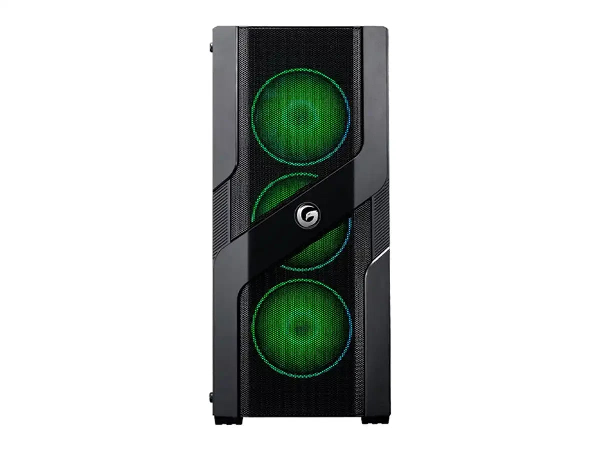 Case Gambyte Razor Fuente 600w (cl7405) Panel De Vidrio, 4 Ventiladores, Led Argb, Negro