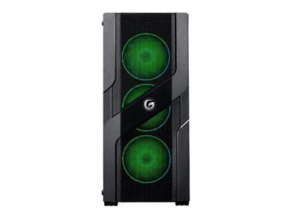 Case Gambyte Razor Fuente 600w (cl7405) Panel De Vidrio, 4 Ventiladores, Led Argb, Negro