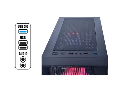 Case Halion Tornado 04 Fuente 600w (c-ha-tornado-04-n) Panel De Vidrio, 4 Ventiladores, Led Argb, Negro