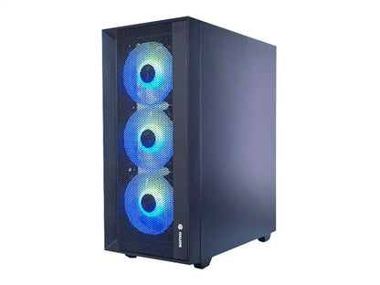 Case Halion Tornado 04 Fuente 600w (c-ha-tornado-04-n) Panel De Vidrio, 4 Ventiladores, Led Argb, Negro