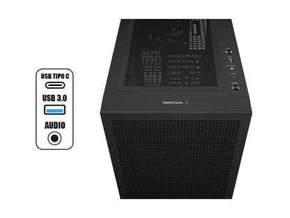 Case Deepcool Ch560 Digital S/fuente (r-ch560-bkape4d-g-1) Panel De Vidrio, 4 Ventiladores, Led Argb, Negro