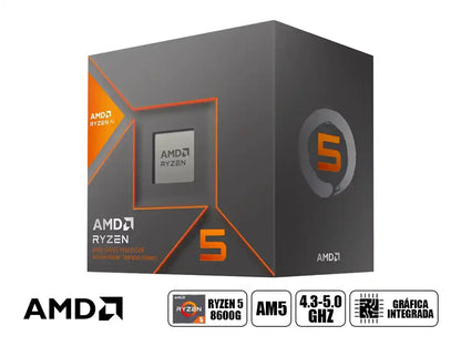 Procesador Amd Ryzen 5 8600g 4.3ghz Hasta 5ghz 16mb (100-100001237box) Am5, 6 Nucleos, Radeon Graphics