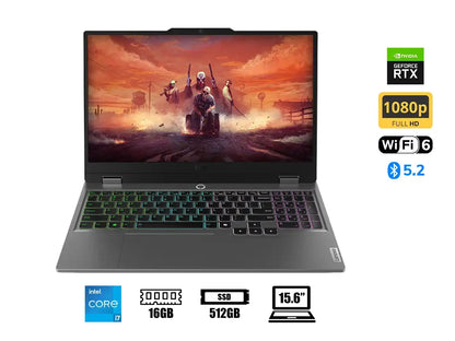 Laptop Lenovo Core I7-13650hx Loq 15irx9 Gaming (83dv00fklm) Pantalla 15.6" Fhd 144hz, Ram 16gb, Ssd 512gb, Rtx 4050 6gb, Esp, 13gen