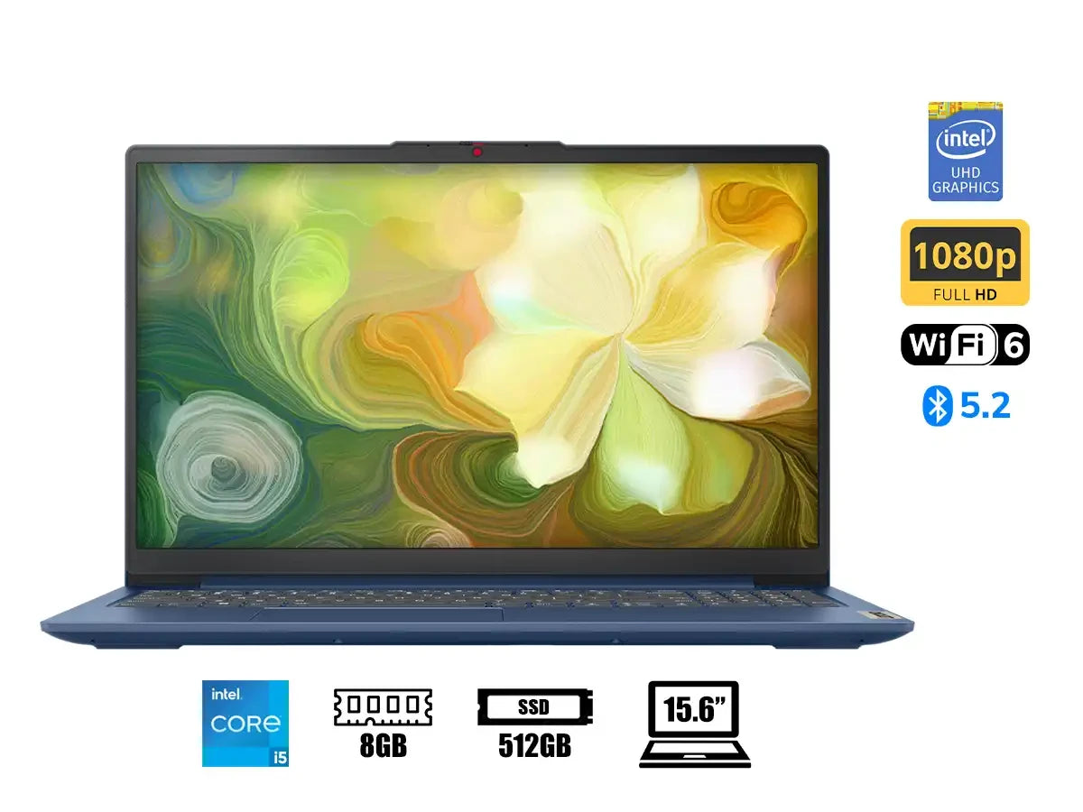 Laptop Lenovo Core I5-12450h Ideapad Slim 3 (83er001clm) Pantalla 15.6" Fhd Tn, Ram 8gb, Ssd M.2 512gb, S/s, Esp, 12gen.